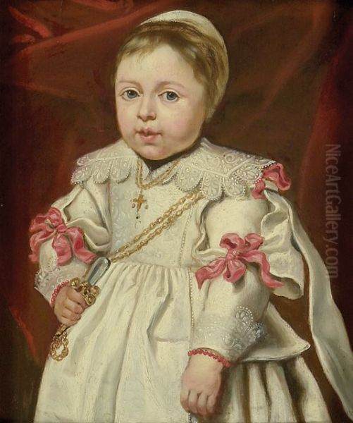 Portrait of a Child holding a Rattle - view 1