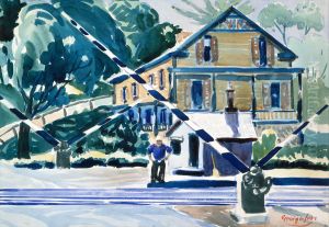 Railroad Crossing, The Berkshires by George Luks