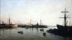 Navires charbonniers dans le bassin national. Navires charbonniers dans le bassin national.