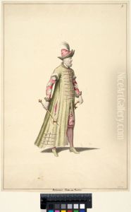 Costume Sketch, a Polish Man in the Fetes de Thalie by Jean Berain the Elder