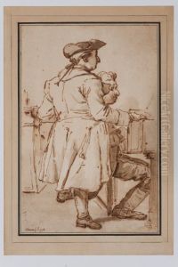 Johan Tobias Sergel and an Unknown Man playing cembalo Johan Tobias Sergel and an Unknown Man playing cembalo