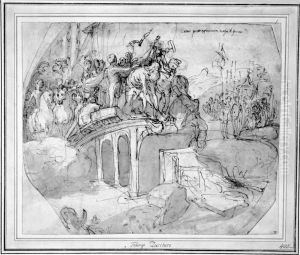 Caesar destroying the bridge at Geneva by Taddeo Zuccari