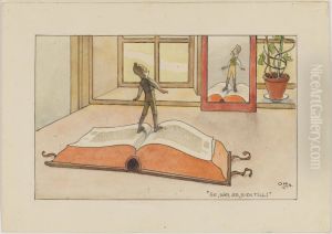 Design for a print illustrating "The Wonderful Adventure of Nils Holgersson" by Selma Lagerlof Design for a print illustrating "The Wonderful Adventure of Nils Holgersson" by Selma Lagerlof