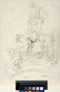 Shell-shaped Fountain Supported by Tritons with an Interlaced Triton and Siren
