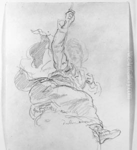 Studie till Lejonjakten by Eugene Delacroix