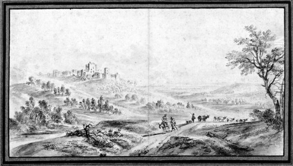 Landskap med slottsruin - view 1