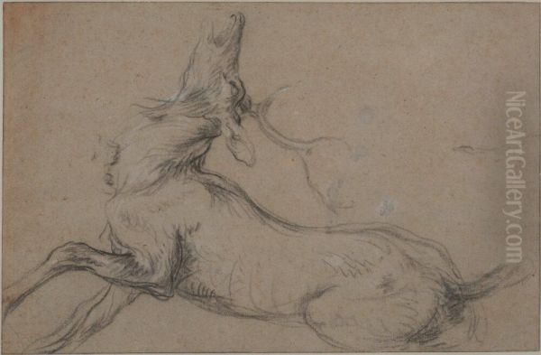 Study of a Stag at Bay - view 1