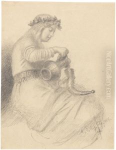 Girl Pours Mead in a Horn by Marten Eskil Winge