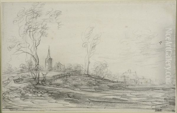 Landskap med bykyrka - view 1