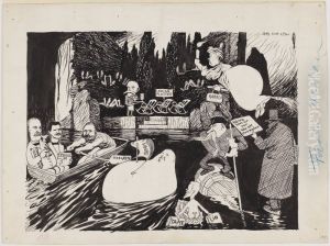 Towards the Isle of the Immortals, Cartoon for Sondags-Nisse 1901