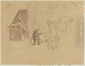 Fairy-Tale Illustration, Interior with Gnomes and Other Figures