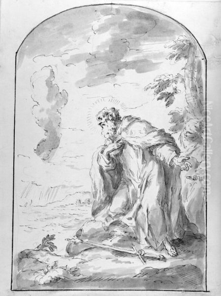 A Saint Standing on a Beach - view 1