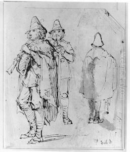 Tre musikanter. Kostymskiss by Fredrik Wilhelm Scholander