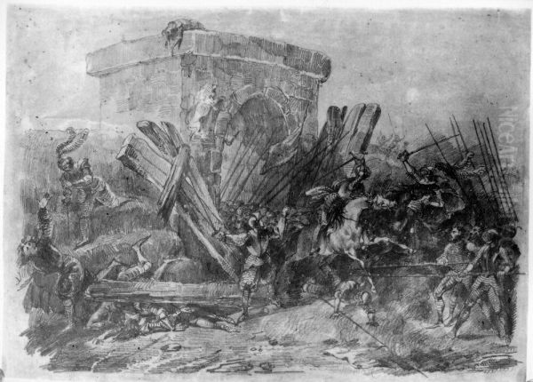 Rumleborgs intagande. Scen ur Engelbrekts historia - view 1