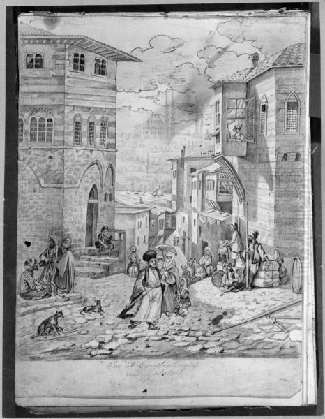 Skissbok med 28 teckningar fran Turkiet, Grekland, Rom m.m., huvudsakligen folktyper och landskap - view 1