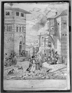 Skissbok med 28 teckningar fran Turkiet, Grekland, Rom m.m., huvudsakligen folktyper och landskap by Adolf Ulrik Schutzercrantz