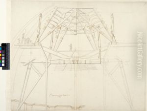 Scaffolding in the Dome of St. Peter's Church, Rome by Nicodemus Tessin the Younger