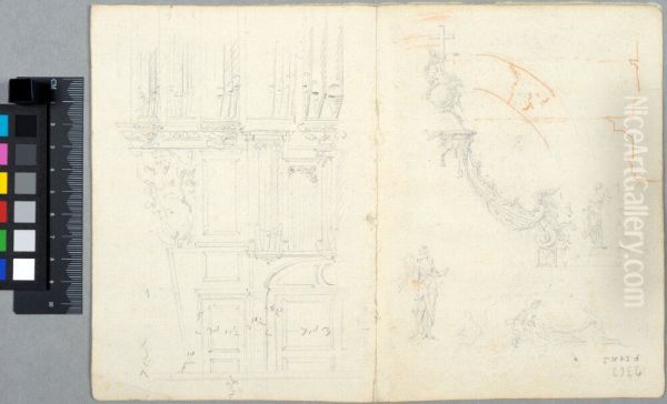 Study for the Organ and the Baldachin by the High Altar of the Church of Hotel des Invalides, Paris - view 1
