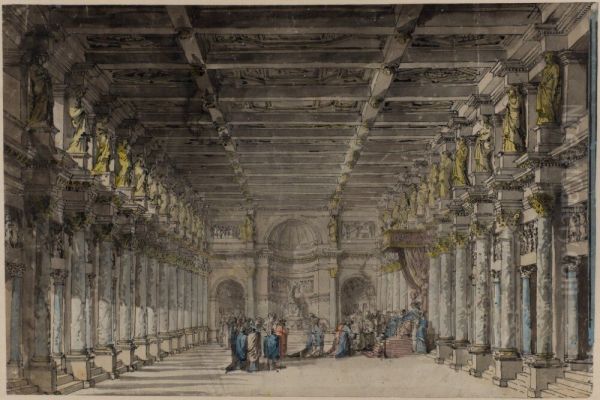 Teaterdekor till "Aeneas i Kartago". Akt III, scen 3 - view 1