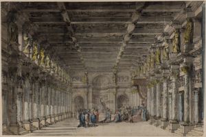 Teaterdekor till "Aeneas i Kartago". Akt III, scen 3 by Louis Jean Desprez