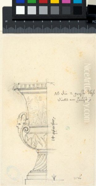 Study of the Vase de la Paix in the Gardens of Versailles - view 1
