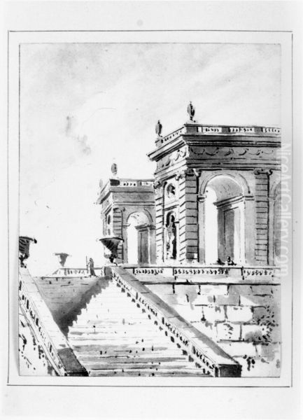 Palatsterass med loggior trappor mm - view 1