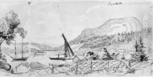 Svartvik. Skissbok "Reseminnen fran Norrland 1858"