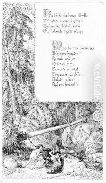 Illustration till "Fjolners saga". Plansch 12 - view 1
