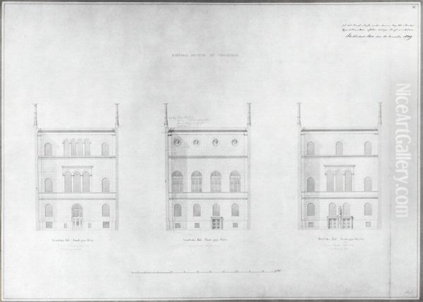 Nationalmuseum. Tre gardsfasader - view 1