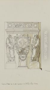 Utkast till panna for hertig Karls vaning, Stockholms slott by Louis Masreliez