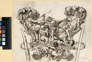 Rear Frame of a Couch with Apollo Slaying Python by Ciro Ferri