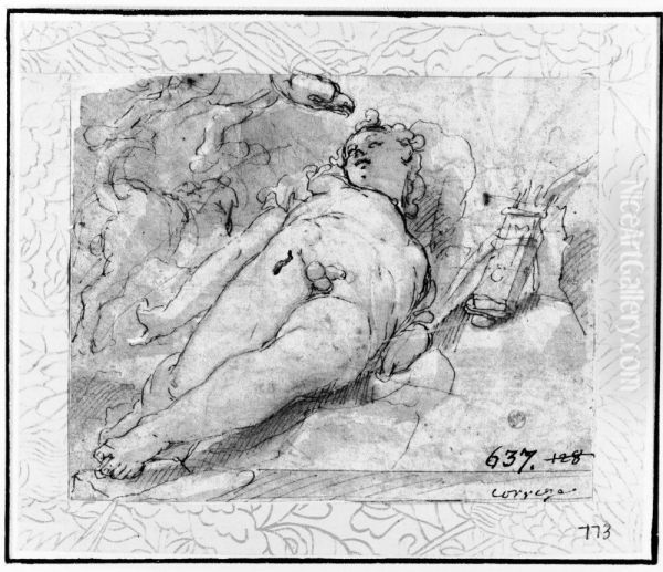 Amor asleep - view 1