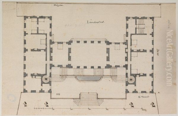 Project for a House at Lannersta. Plan - view 1