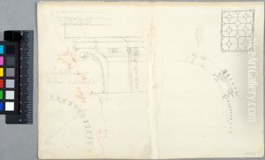 Study for an Entablature in the Church of Hotel des Invalides, Paris. Also a window by Claude III Audran