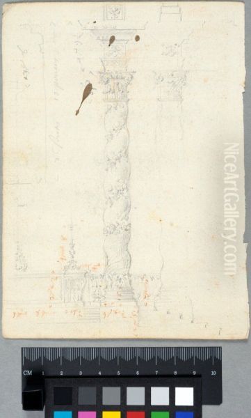 Study for Solomonic Columns of the High Altar of the Church of Hotel des Invalides, Paris - view 1