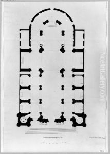 Plan till SS Carlo e Ambrogio al Corso, Rom by Carl Harleman
