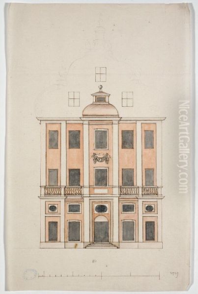 Elevation av fasad. Flemingska palatset pa Helgeandsholmen? - view 1