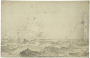 Fartyg i storm by Willem van de Velde the Younger