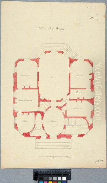 Andringsforslag av plan till en villa; plan over bottenvaningen - view 1