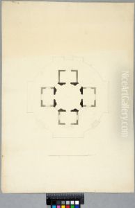 Design for a Cross-shaped Pavilion Placed on a Terrace. Plan Design for a Cross-shaped Pavilion Placed on a Terrace. Plan