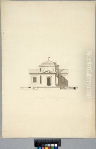 Design for a Cross-shaped Pavilion Placed on a Terrace. Elevation by Carl Harleman