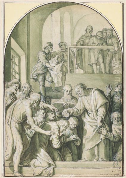 St. Peter baptising - view 1