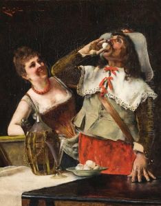 Interno Di Osteria by Arturo Calosci