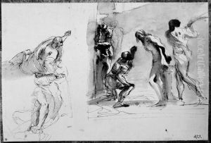 The Flagellation of Christ. The mocking figure repeated by Pier Francesco Mola