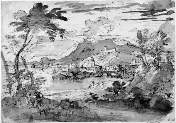 Landscape with large mountain - view 1