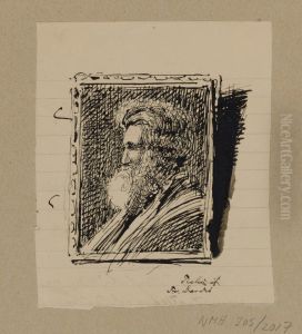 Drawing after Greek Patriarch. Study Head by Louis Masreliez (NM 6881) by Fritz Von Dardel