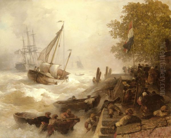 Terugkeer naar de haven bij ruwe zee - view 1