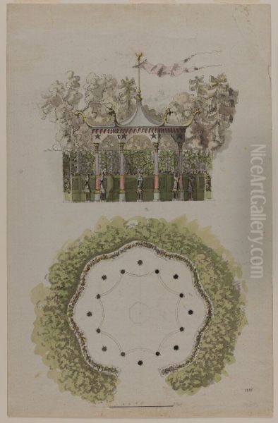 The Chinese Pavillon at Haga. Elevation and plan - view 1