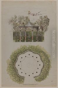 The Chinese Pavillon at Haga. Elevation and plan by Louis Jean Desprez