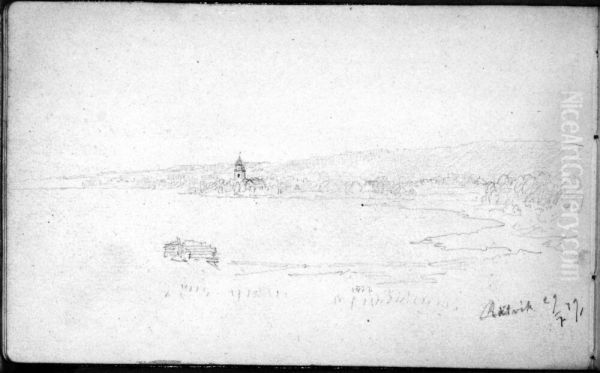 Skissbok, 55 blad. Helsingborg, Kullen, Hoganas, Laholm, halmstad, Rostock m.m. - view 1